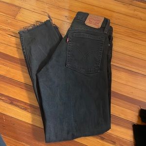 Levi Straight Leg Black Jeans